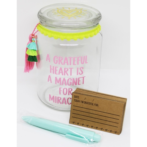 NEW Gratitude jar -  green, pink and teal - Picture 2 of 5